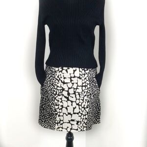 J. CREW ▪ Women's Reptile Print Mini Skirt, Black n Cream, Size 4